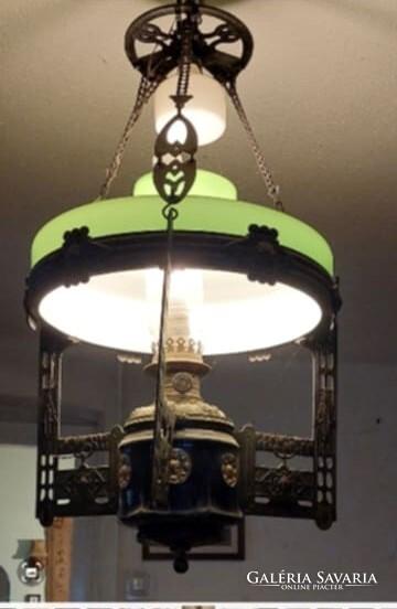 Antik Majolika Lüszter lámpa -  (PG-0510)- Pápai Galéria